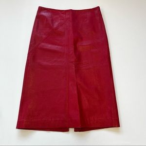 PARALLEL LEATHER SKIRT